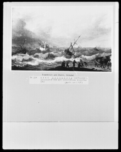 Storm lake with numerous ships
