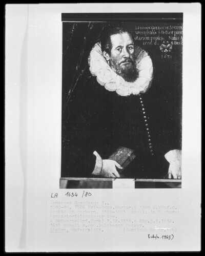Bildnis des Giessener Universitätsprofessors Johannes Goeddaeus d. Älteren (1555-1632)