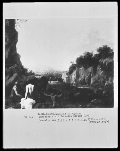 Landscape with bathing shepherds