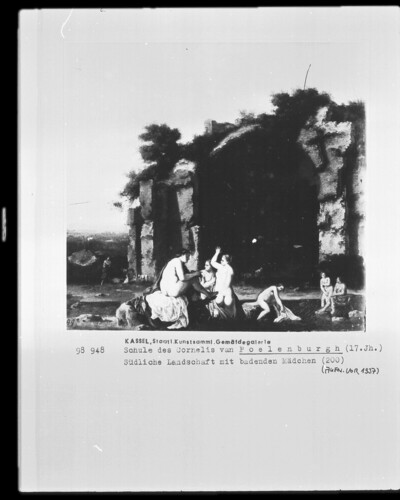 Southern landscape with girls bathing