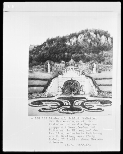 Linderhofer Schloss, Nordseite der Gartenanlage