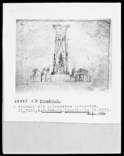 Memorial with crossed swords