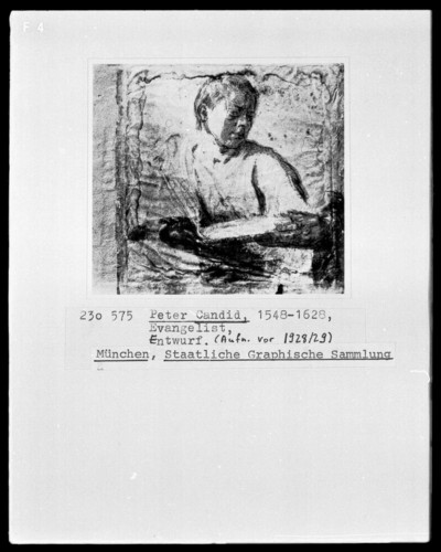 Male half figure with book (evangelist?)