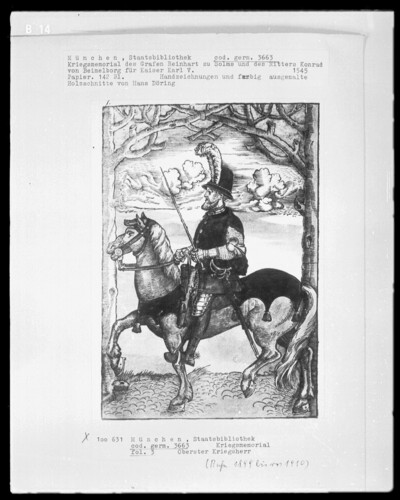 Kriegsmemorial des Grafen Reinhard zu Solms und des Ritters Konrad von Beimelborg für Kaiser Karl V.