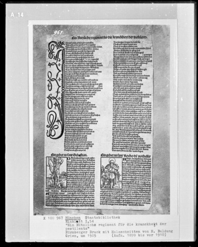 “A useful regiment for the cranckheyt of pestilenz”