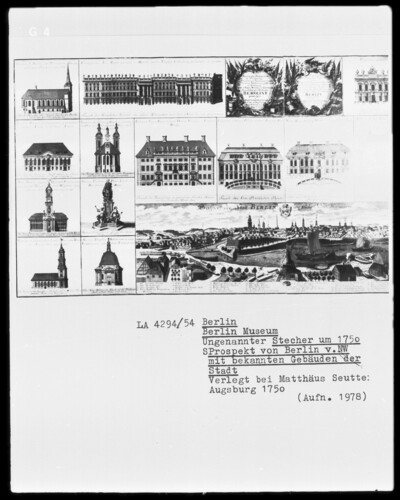 Prospekt von Berlin mit bekannten Gebäuden der Stadt