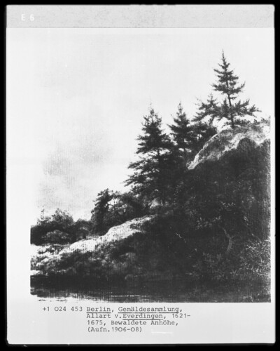 Landscape with wooded mountain slope
