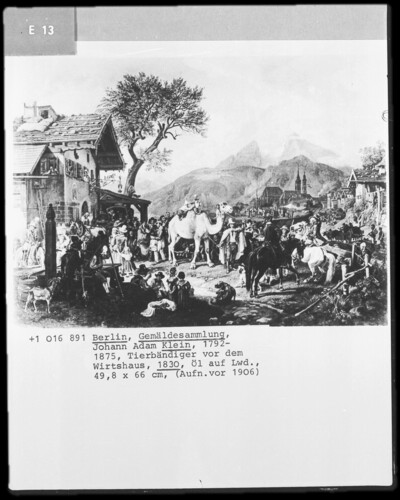 Animal benders in front of the tavern/fair scene in Berchtesgaden