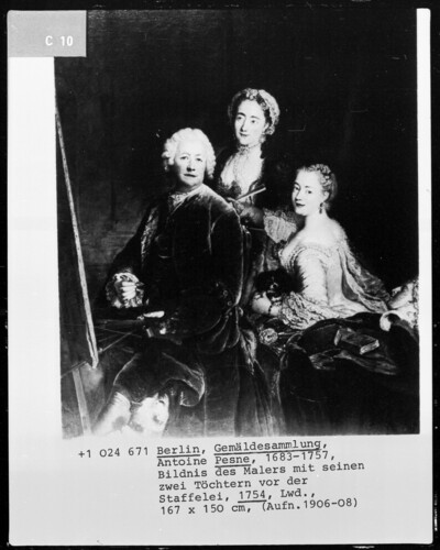 Self-portrait with the daughters Henriette Joyard and Marie de Rège in front of the easel