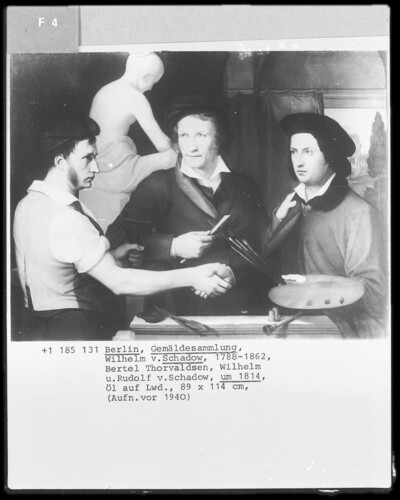 Self-portrait with brother Ridolfo Selbstow and Bertel Thorvaldsen