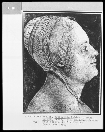 Female head in profile to the right