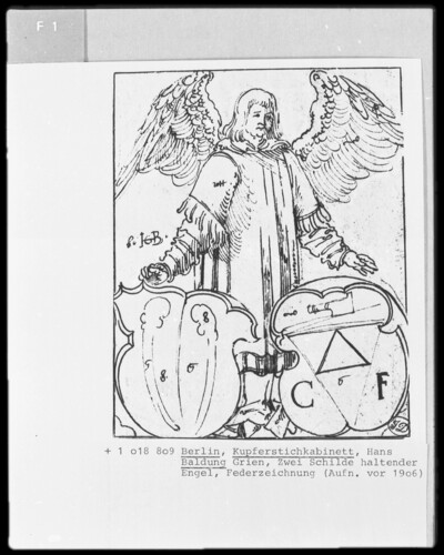 Angel with two coat of arms