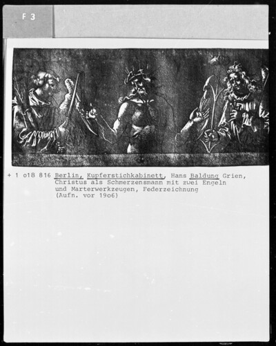 Christ as a man of pain with two angels and tools of marters