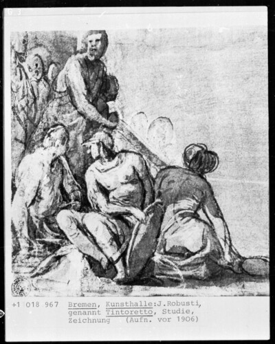 Group of resting and standing figures