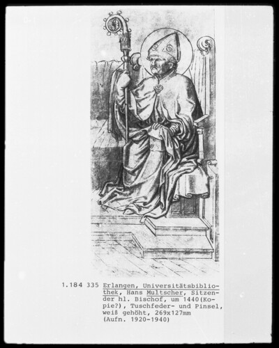 Seated holy bishop