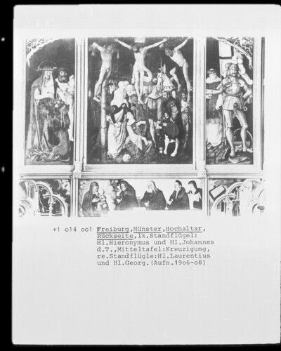 Crucifixion group with Saint Jerome, John the Baptist and Saint Lawrence