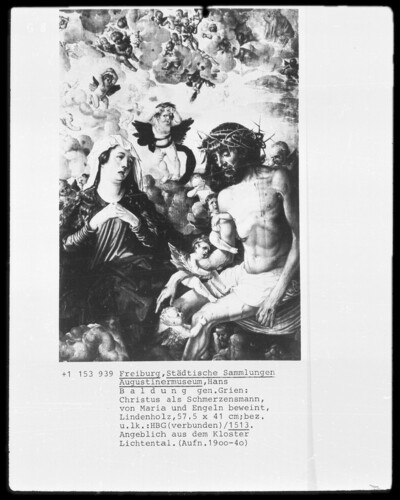 Christ crying as a man of pain, of Mary and Angels