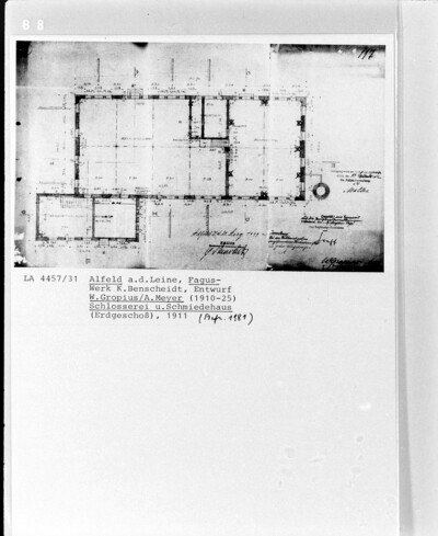 Fagus-Werk, Grundriß von Schlosserei und Schmiedehaus (EG)