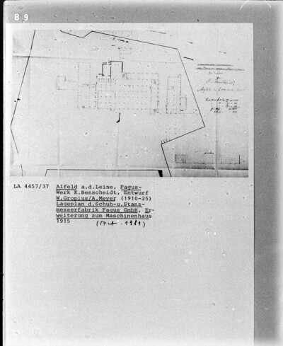 Fagus-Werk, Lageplan der Erweiterung des Maschinenhauses