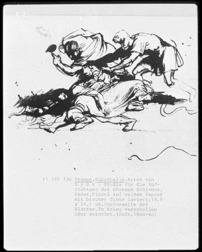 Study for the erection of Ehernen Schlange, Folio recto
