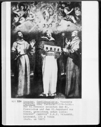 Saint Gonzalo between Saint Francis and Saint Bernard of Siena