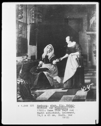 Lady sending her maid to the market