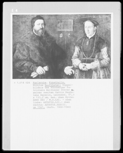 Double image of the Nuremberg patrician Balthasar Dörrer and his second wife Magdalena Bayerin