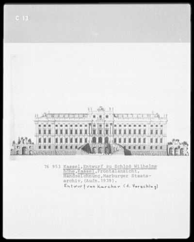Kassel & Schloß Wilhelmshöhe & Frontalansicht