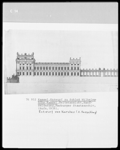 Kassel & Schloß Wilhelmshöhe & Seitenansicht