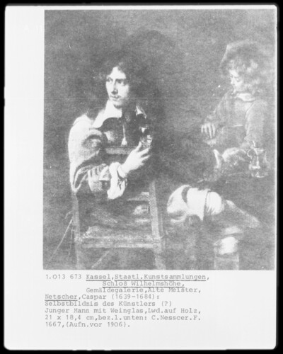 Artist’s self portrait (?)/Young man with wine glass
