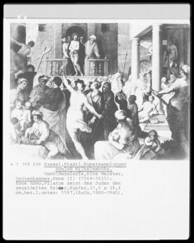 Ecce homo/Pilate showing Jews the castigated Savior