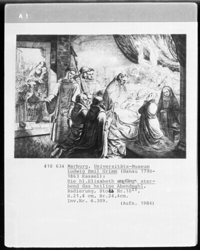Saint Elisabeth receives the holy sacrament