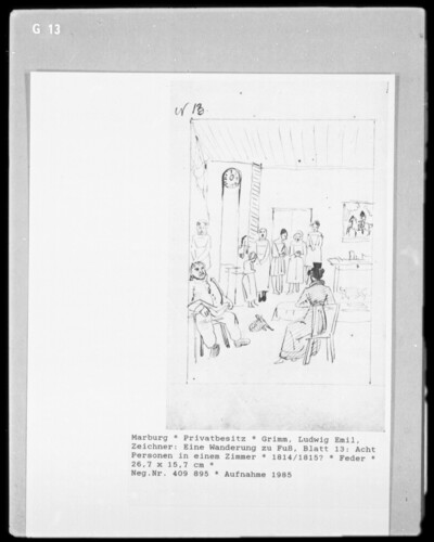 A walk: Eight people in a room (sheet 13)