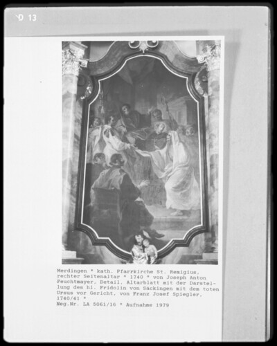 Saint Fridolin of Säckingen with the Dead Ursus in court