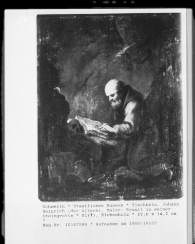 Eremit in his stone grotto