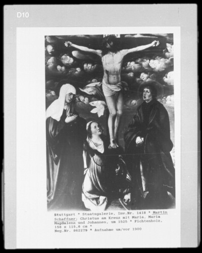 Christ on the cross with Mary, Mary Magdalene and John