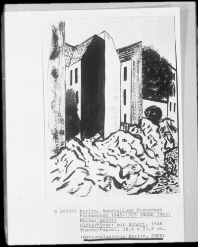 Back houses with debris