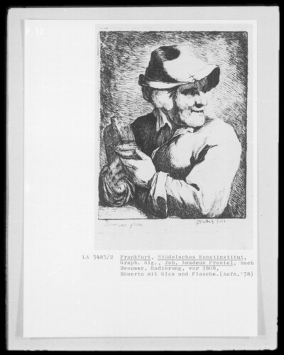 Farmer with glass and bottle