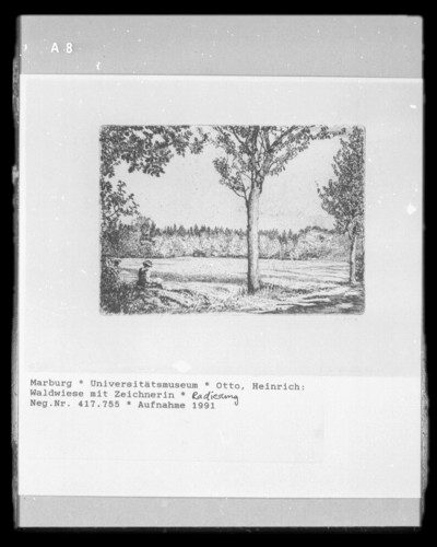 Waldwiese mit Zeichnerin