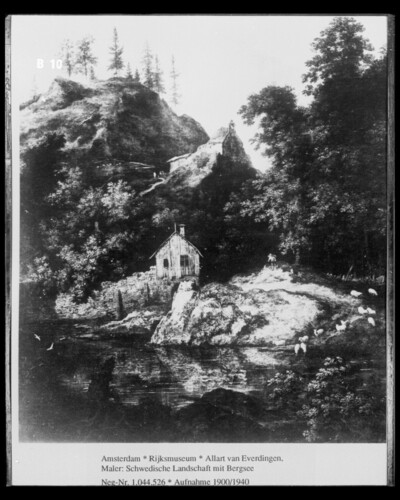 Swedish landscape with mountain lake