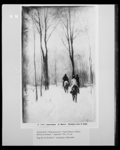 Horsemen in the snow