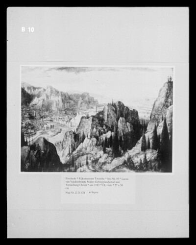 Mountain landscape with the temptation of Christ