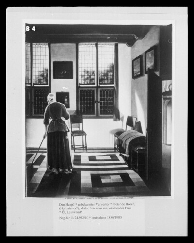 Interior with wiping woman