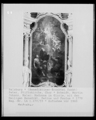 Madonna in Glorie, with Saint Benedict, Peter and Paul