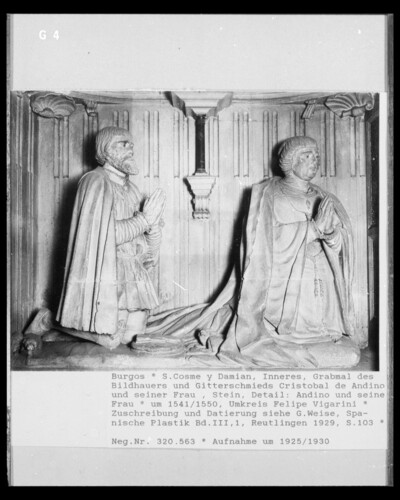 Headstone of the sculptor and lattice forge Christobal de Andino and his wife