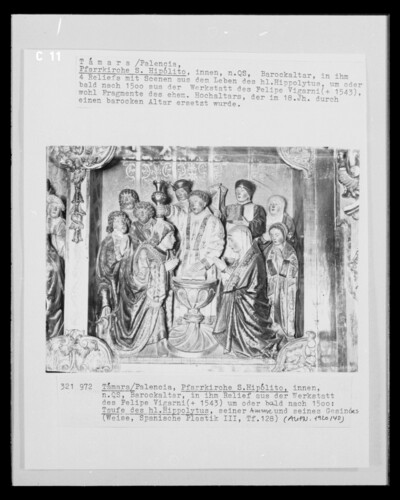Altar relief: Baptism of Saint Hippolytus and his Amme Concordia