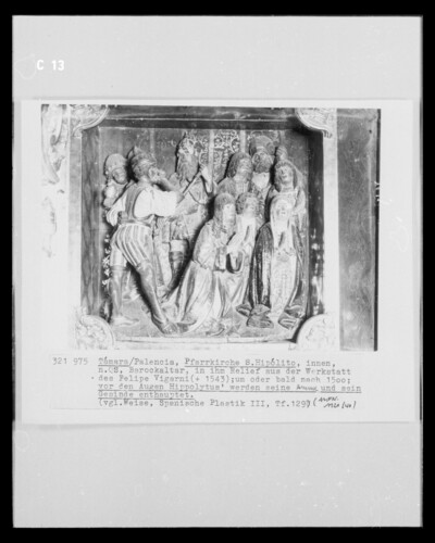 Altar Relief: In front of the eyes of Saint Hippolytus, his Amme and his Sign are beheaded