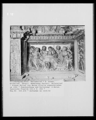 Hochaltar, Detail: Beweinung Christi