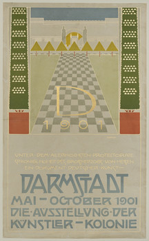 Plakat Fur Die Ausstellung Der Kunstlerkolonie Darmstadt 1901 Europeana