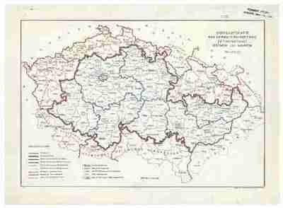 Übersichtskarte der Verwaltungsbezirke im Protektorat Böhmen und Mähren